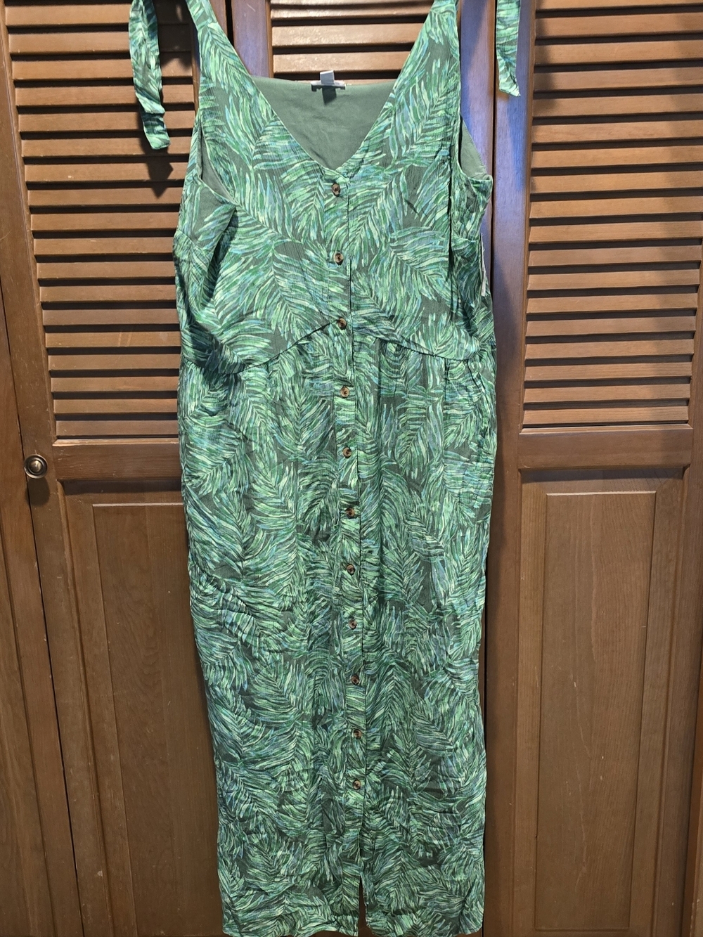 NWT Dip Green Tropical Palm Print Maxi Dress - Size 1X - Picture 6 of 16